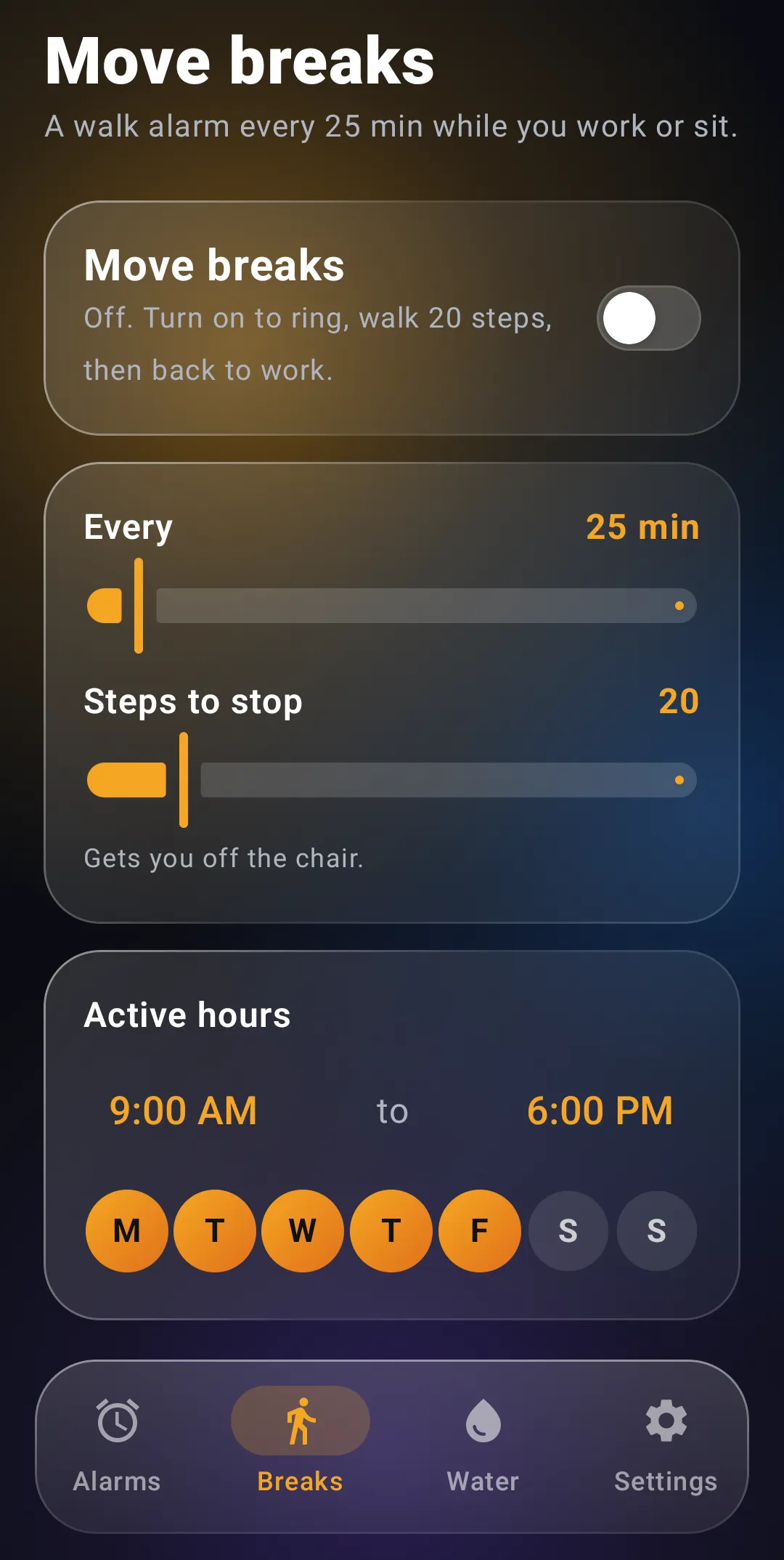 Alarm Mama: Move breaks