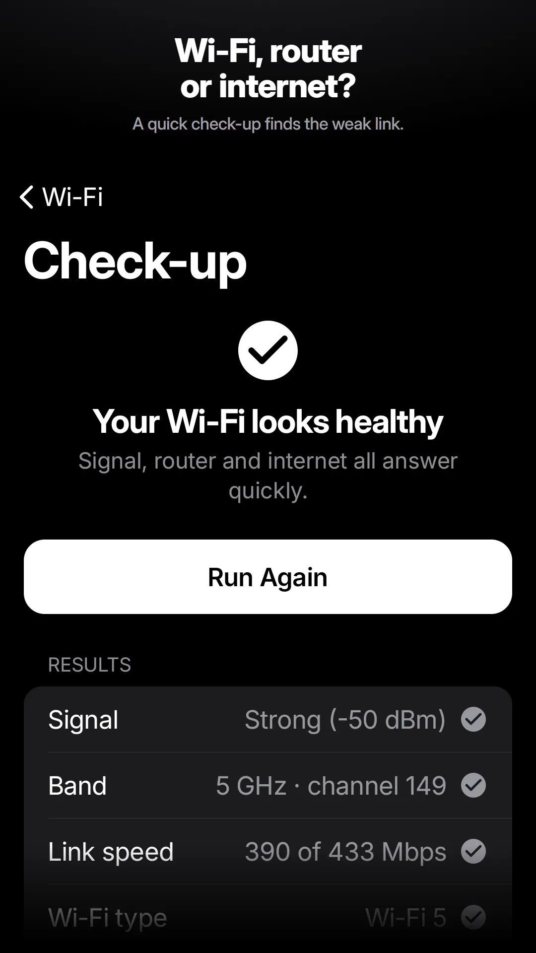MaxBars: Wi-Fi check-up